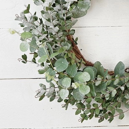 Snowy Flocked Eucalyptus Wreath