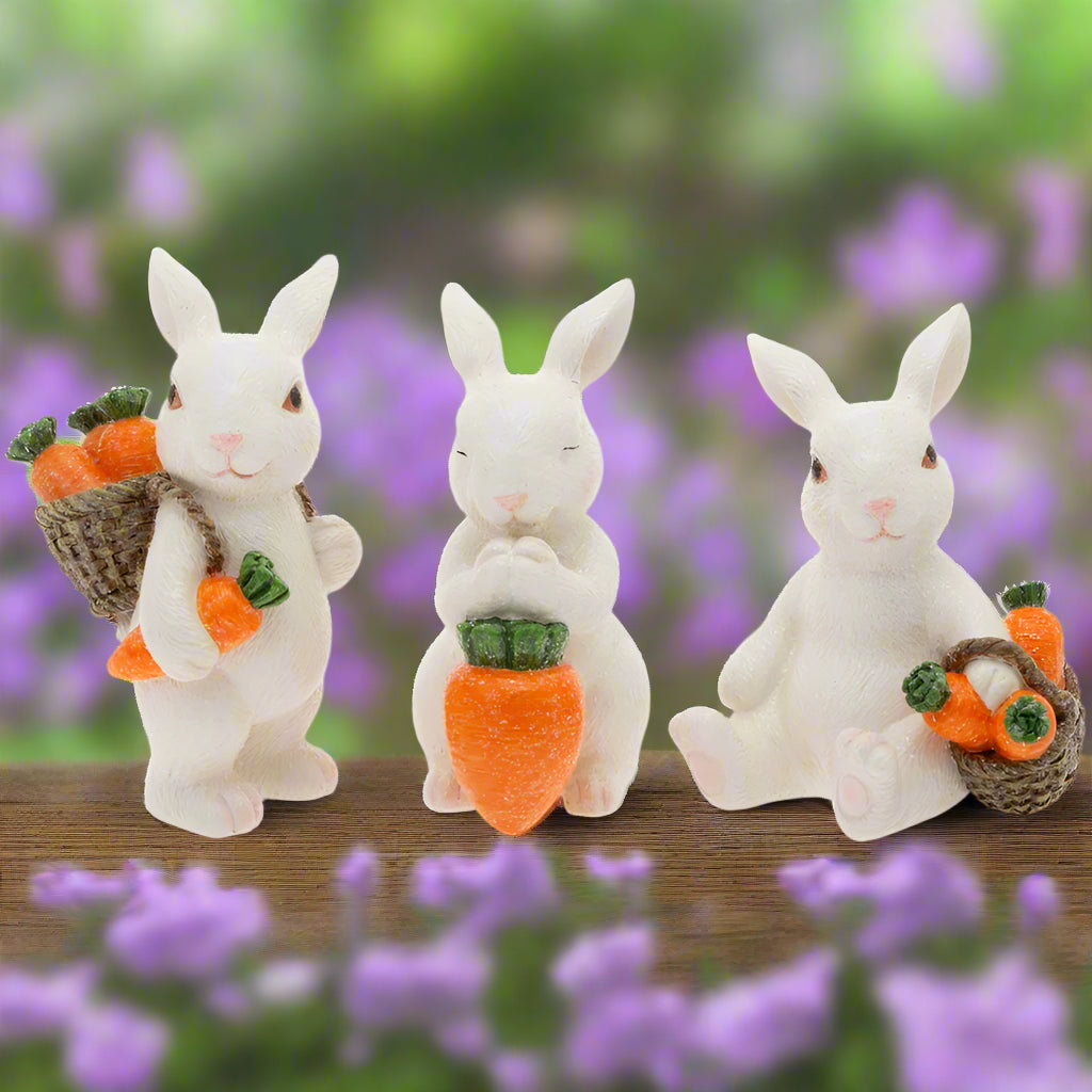 Bundle of Carrot Bunnies Set of 3 Easter Décor