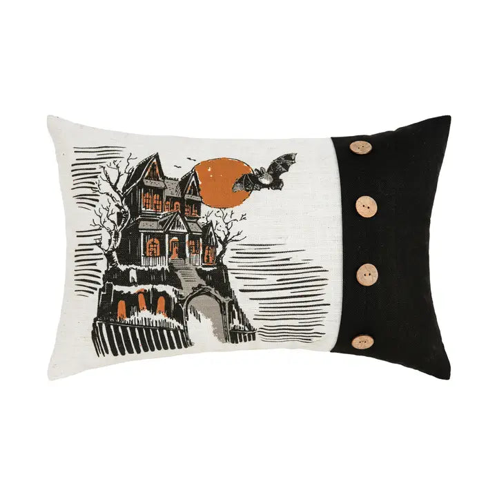 Halloween Haunted House Throw Pillow