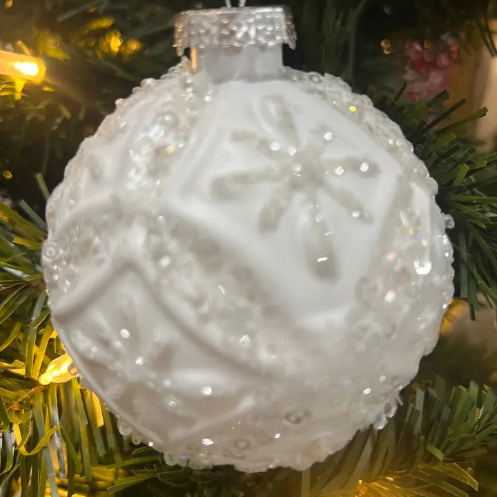 Snowball Ornament - Glass