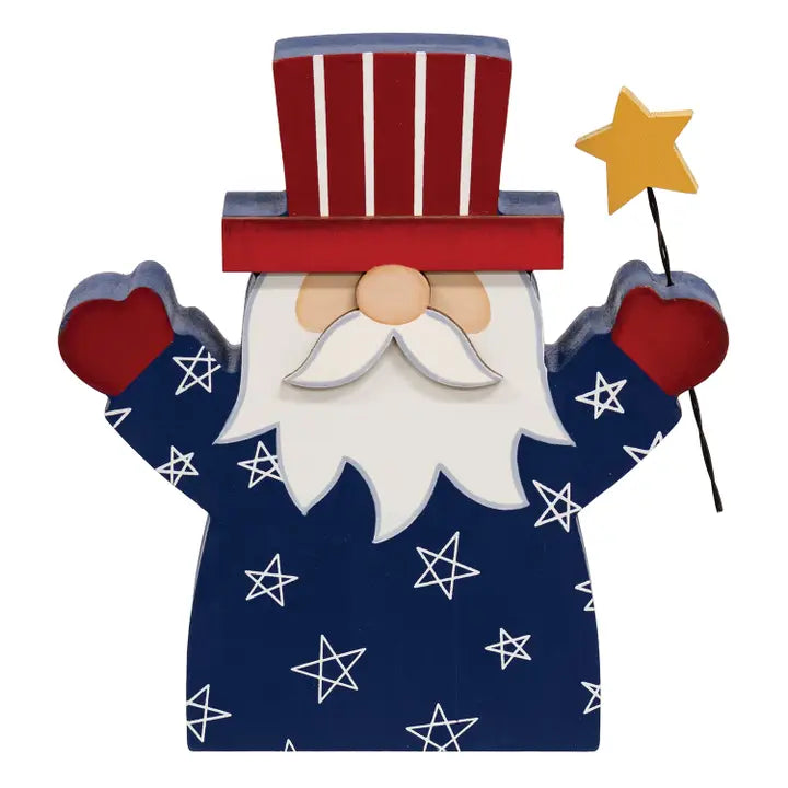 Wooden Uncle Sam Gnome Sitter