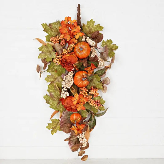 24inLx12inW Teardrop-Mix Fall Hydrangea, Peony