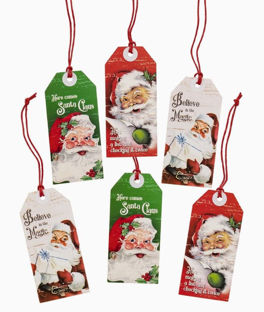6/Set, Vintage Santa Gift Tags