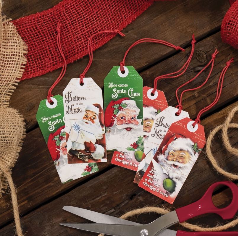 6/Set, Vintage Santa Gift Tags