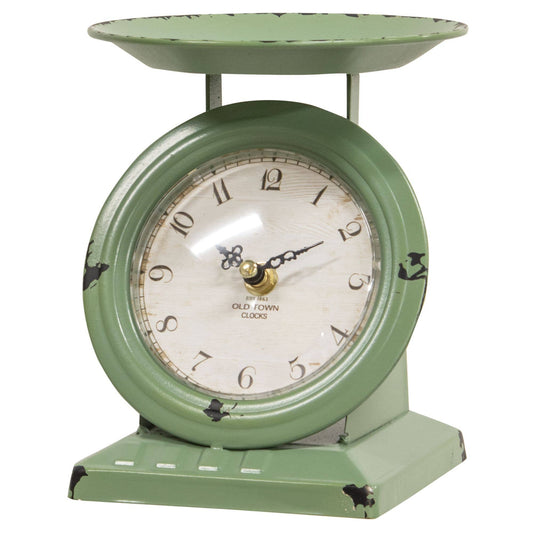 Vintage Green Old Town Scale Clock