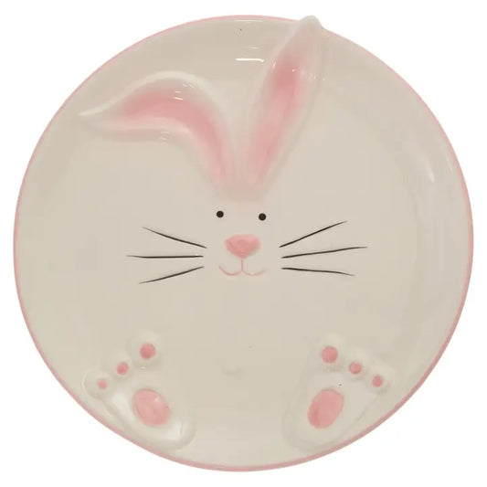 Ceramic Silly Bunny Easter Plate