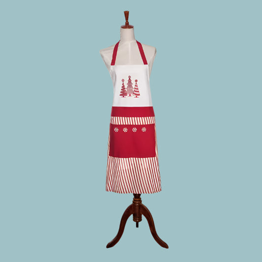 Christmas Peppermint Forest Women's Red Apron