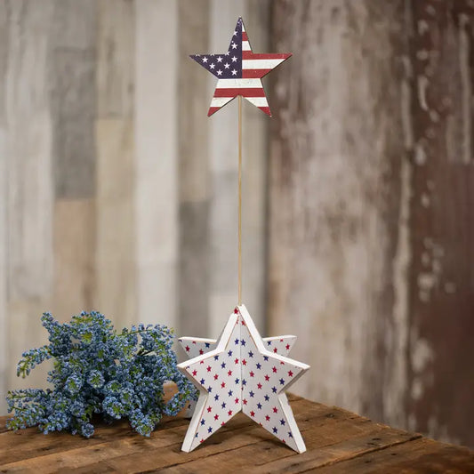 Dimensional Americana Star Flag Pick Holder - 5.5"H