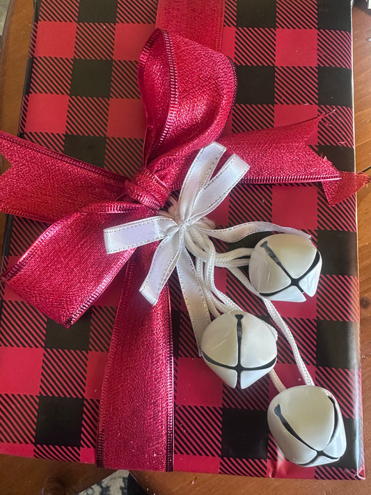 White Holiday Bells ornament