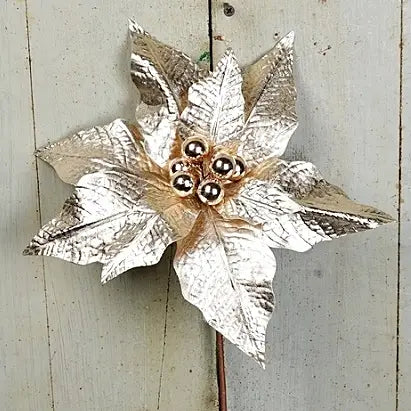 Metalic Poinsettia Stem