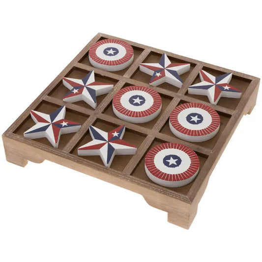 Tabletop Patriotic Tic Tac Toe Game 4th of July Décor