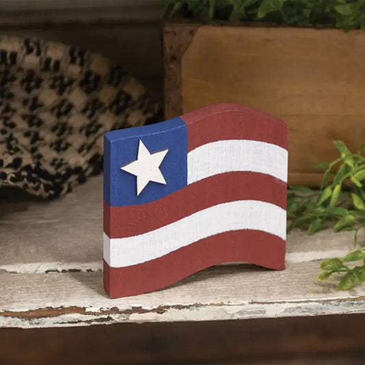 Wooden Flag Shelf Sitter