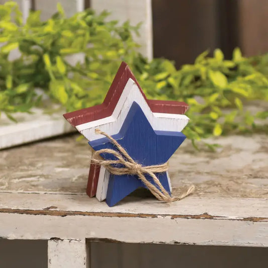 Wooden Red, White, & Blue Star Bundle